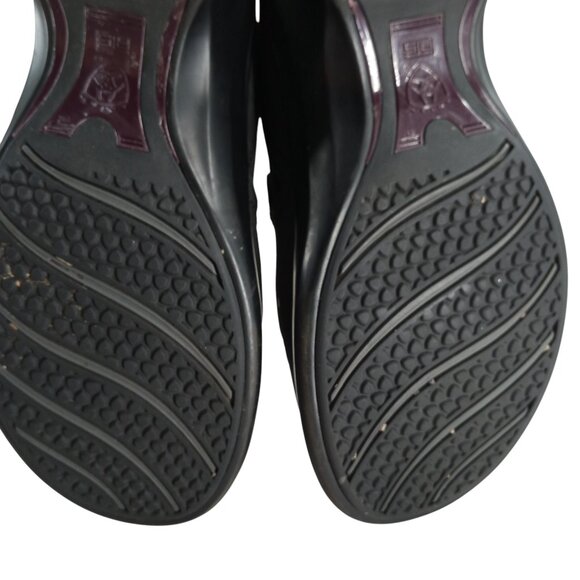 Ariat Expert Clog Black Wedge Leather Paisley Size 7 Comfort Western Slip On - Picture 9 of 15